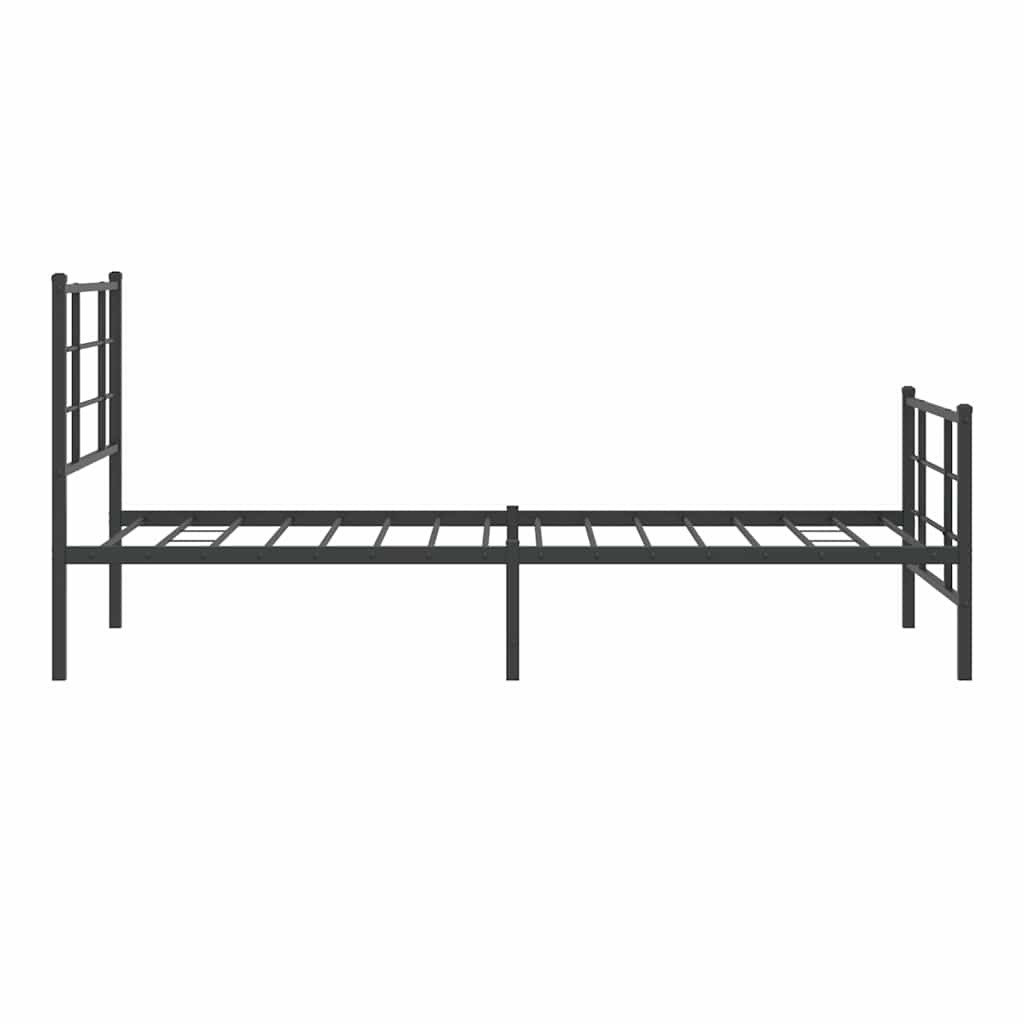 Metalni okvir kreveta uzglavlje i podnožje crni 90 x 200 cm