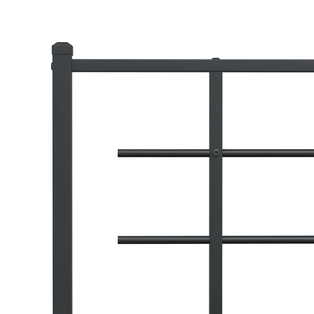 Metalni okvir kreveta uzglavlje i podnožje crni 90 x 200 cm