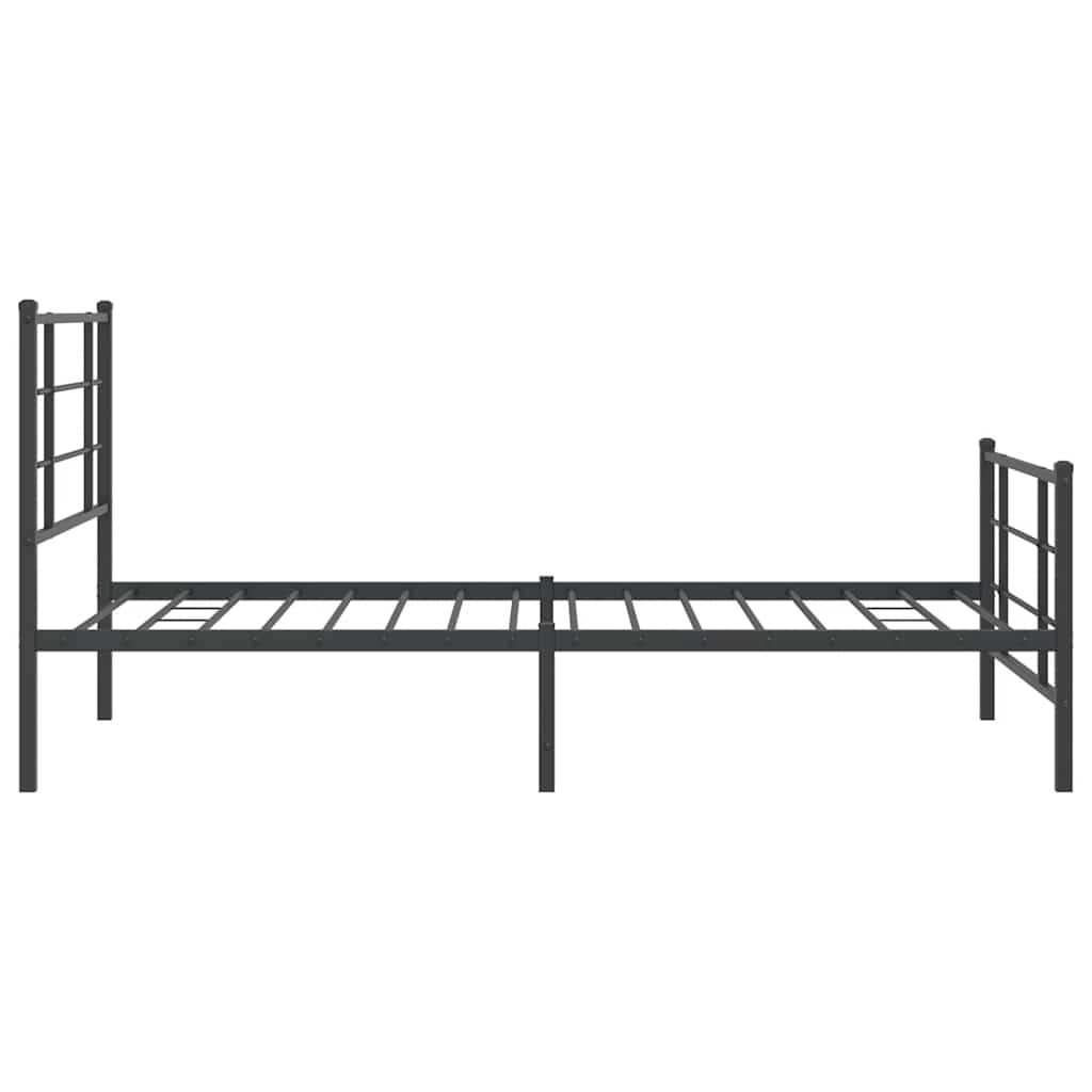 Metalni okvir kreveta uzglavlje i podnožje crni 100x200 cm