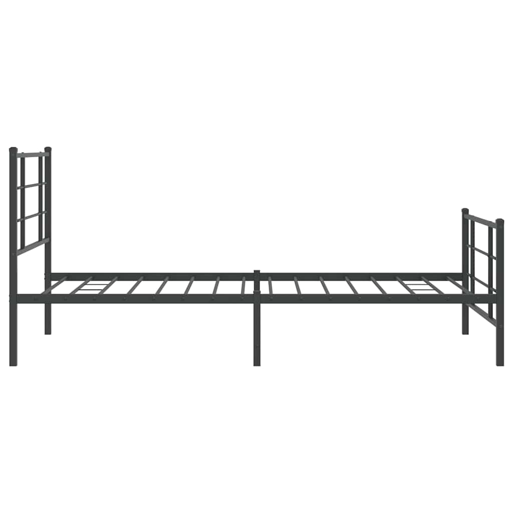 Metalni okvir kreveta uzglavlje i podnožje crni 107x203 cm
