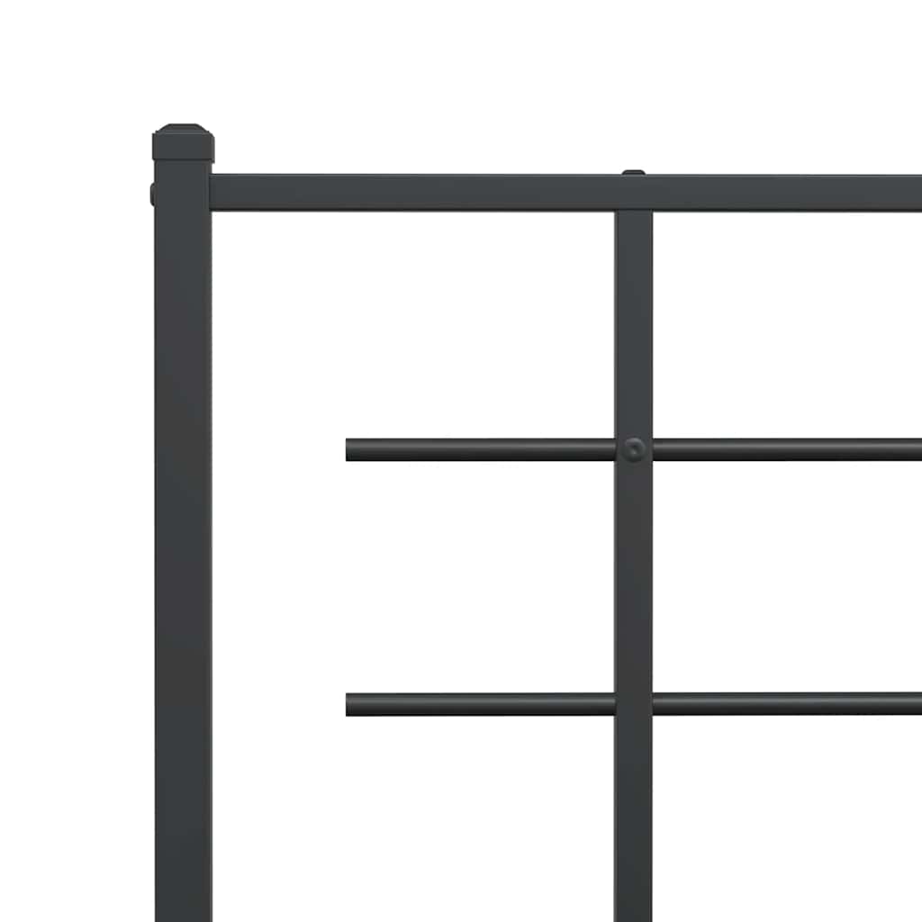 Metalni okvir kreveta uzglavlje i podnožje crni 107x203 cm