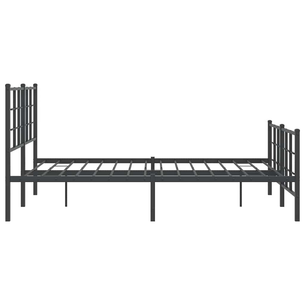 Metalni okvir kreveta uzglavlje i podnožje crni 140x190 cm