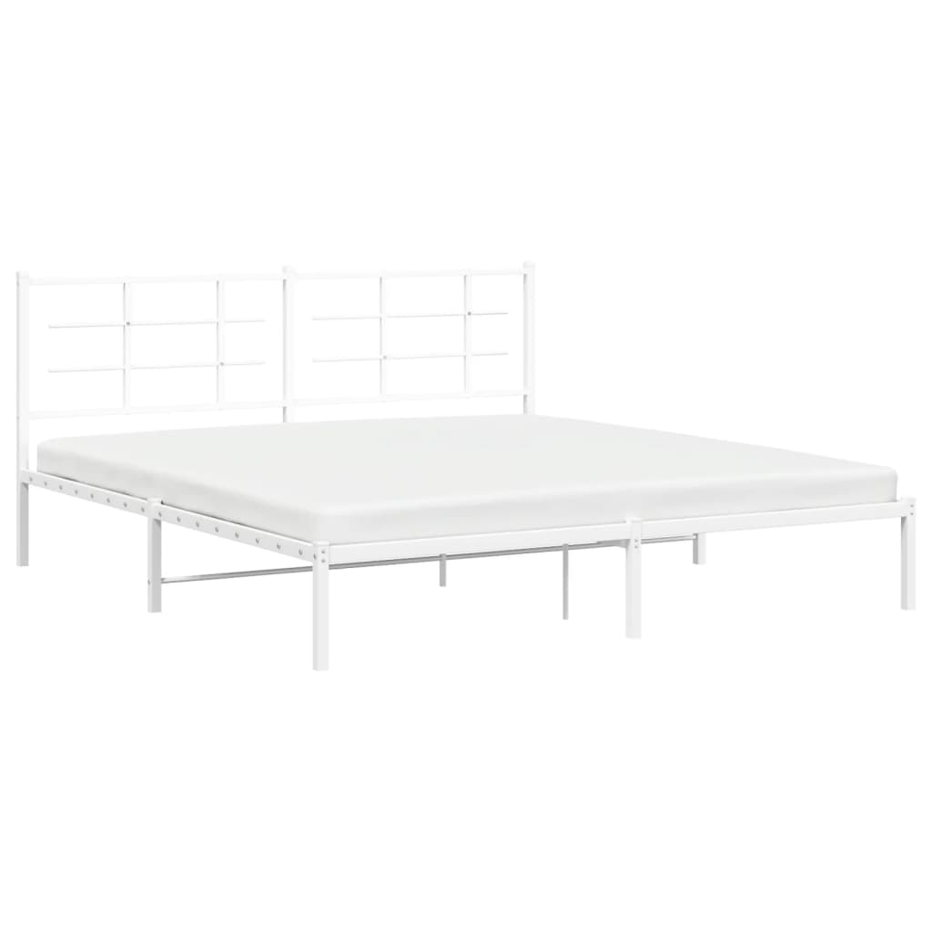 Metalni okvir za krevet s uzglavljem bijeli 183x213 cm