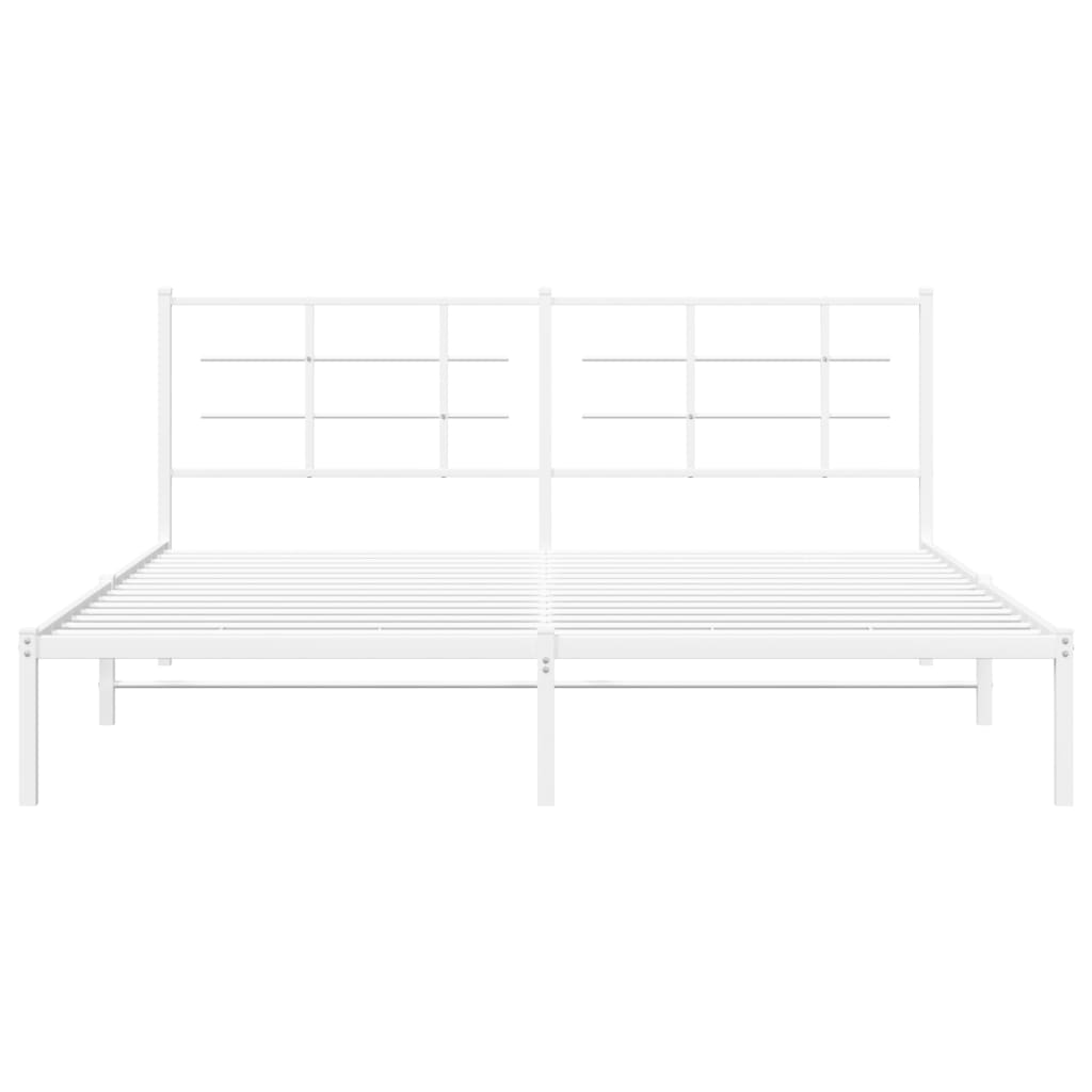 Metalni okvir za krevet s uzglavljem bijeli 183x213 cm
