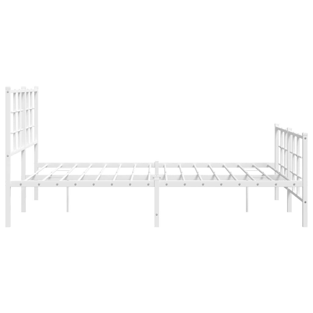 Metalni okvir kreveta uzglavlje i podnožje bijeli 135 x 190 cm