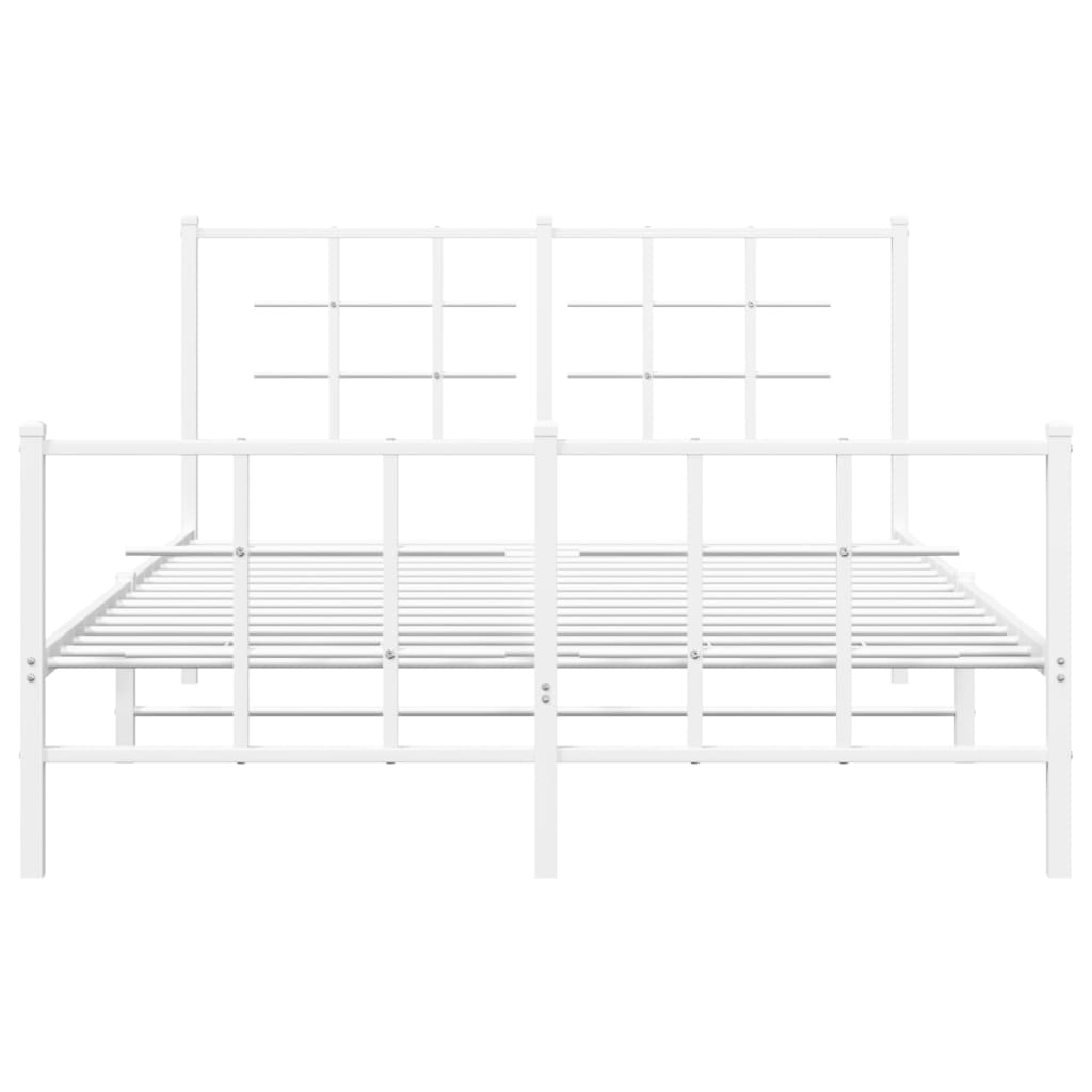 Metalni okvir kreveta uzglavlje i podnožje bijeli 140 x 190 cm