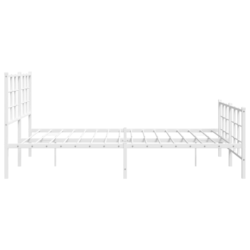 Metalni okvir kreveta uzglavlje i podnožje bijeli 150 x 200 cm