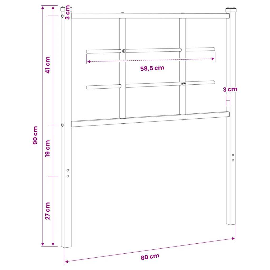 Metalno zamjensko uzglavlje bijelo 75 cm