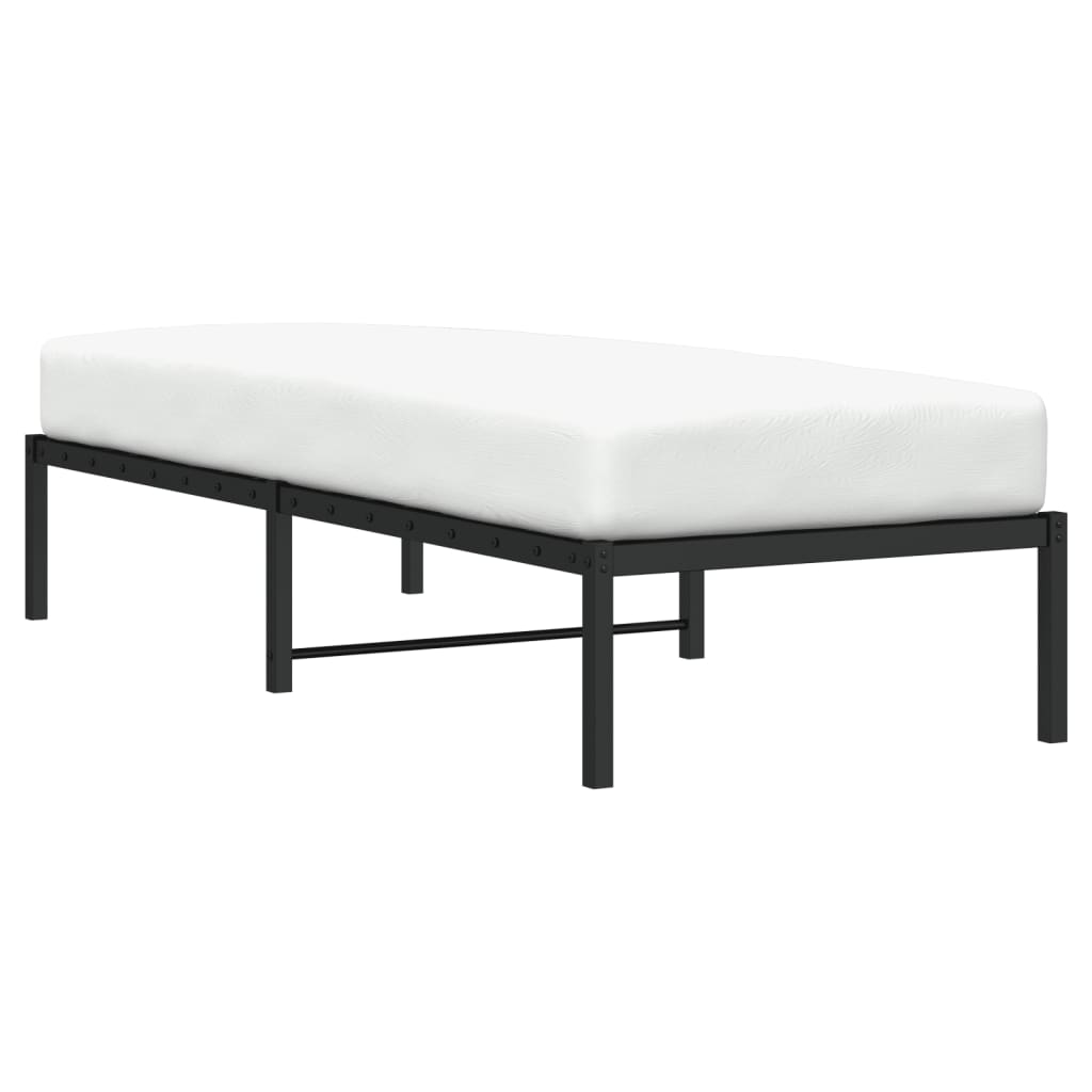 Metalni okvir za krevet crni 75 x 190 cm