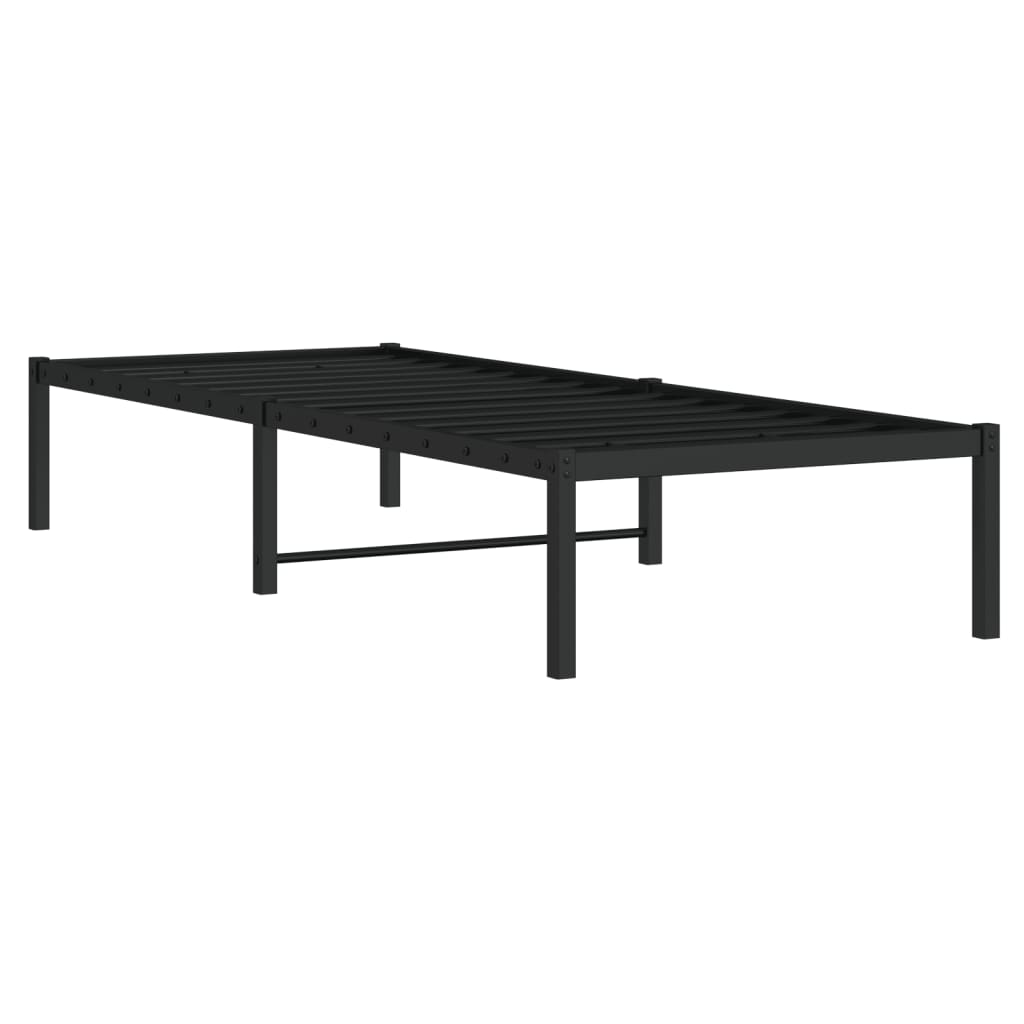 Metalni okvir za krevet crni 75 x 190 cm