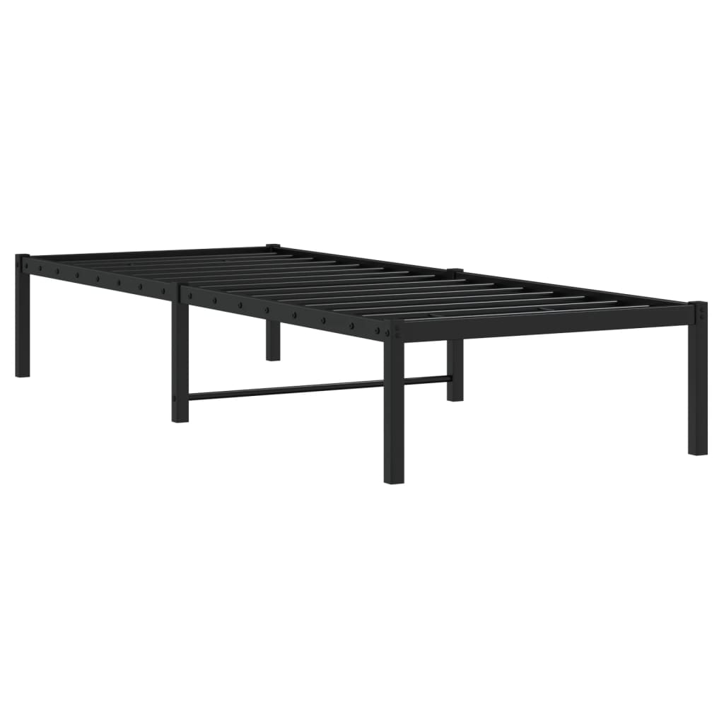Metalni okvir za krevet crni 75 x 190 cm