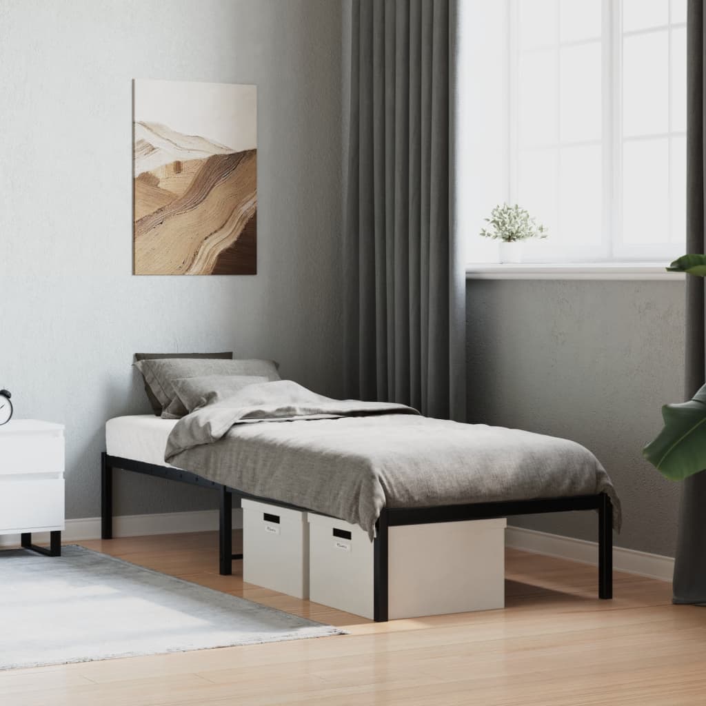 Metalni okvir za krevet crni 80x200 cm