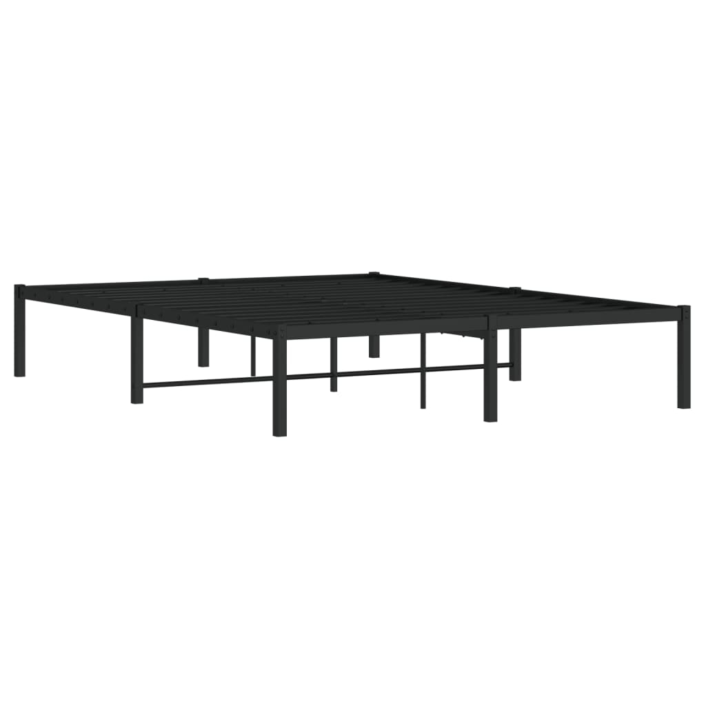 Metalni okvir za krevet crni 140x190 cm