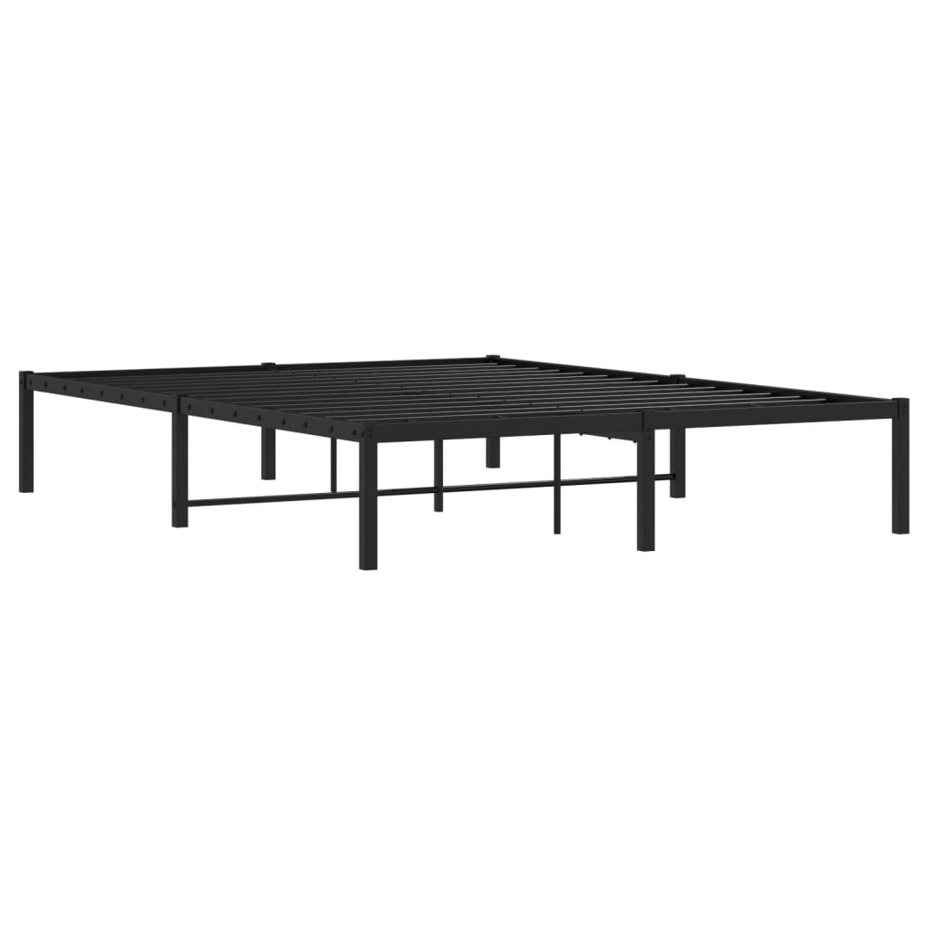 Metalni okvir za krevet crni 140x190 cm