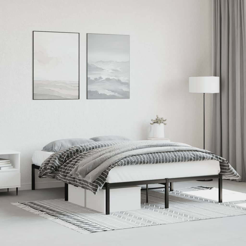 Metalni okvir za krevet crni 140x190 cm