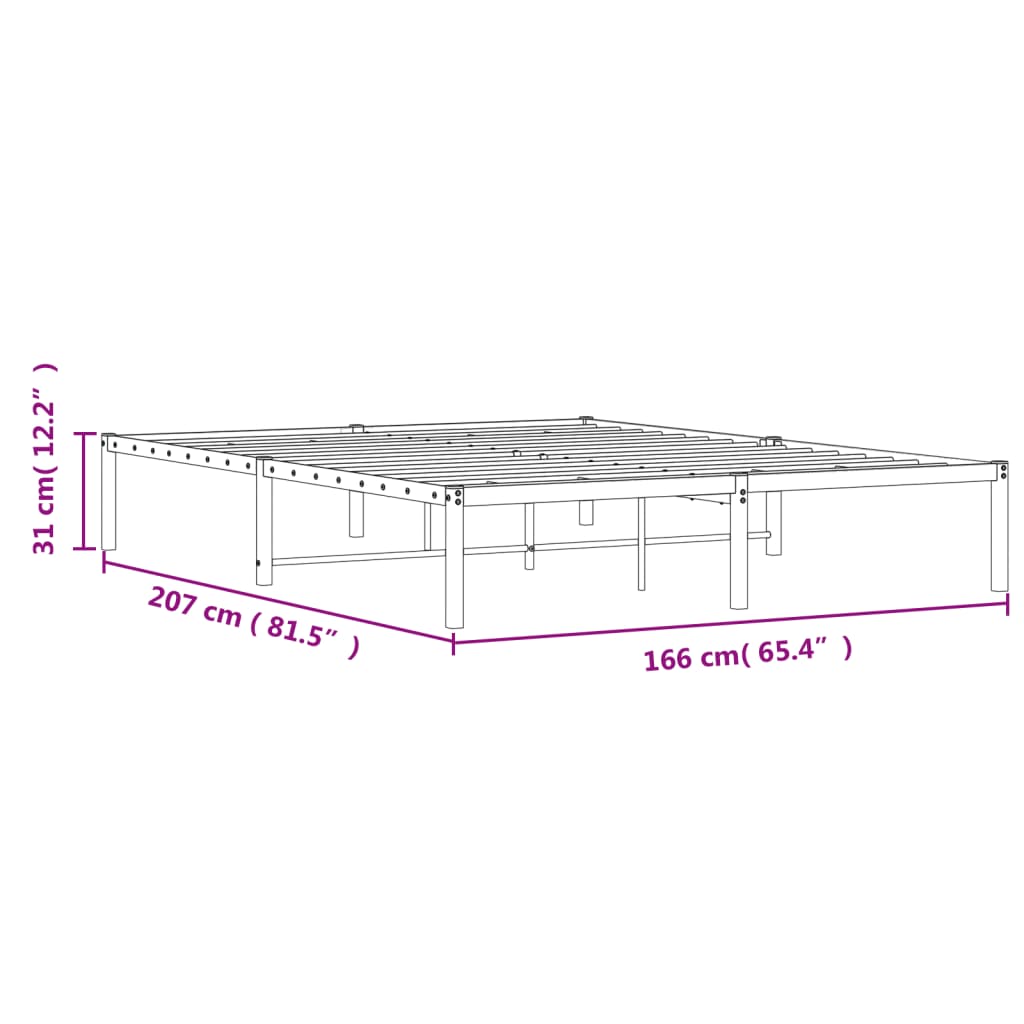 Metalni okvir za krevet bijeli 160x200 cm