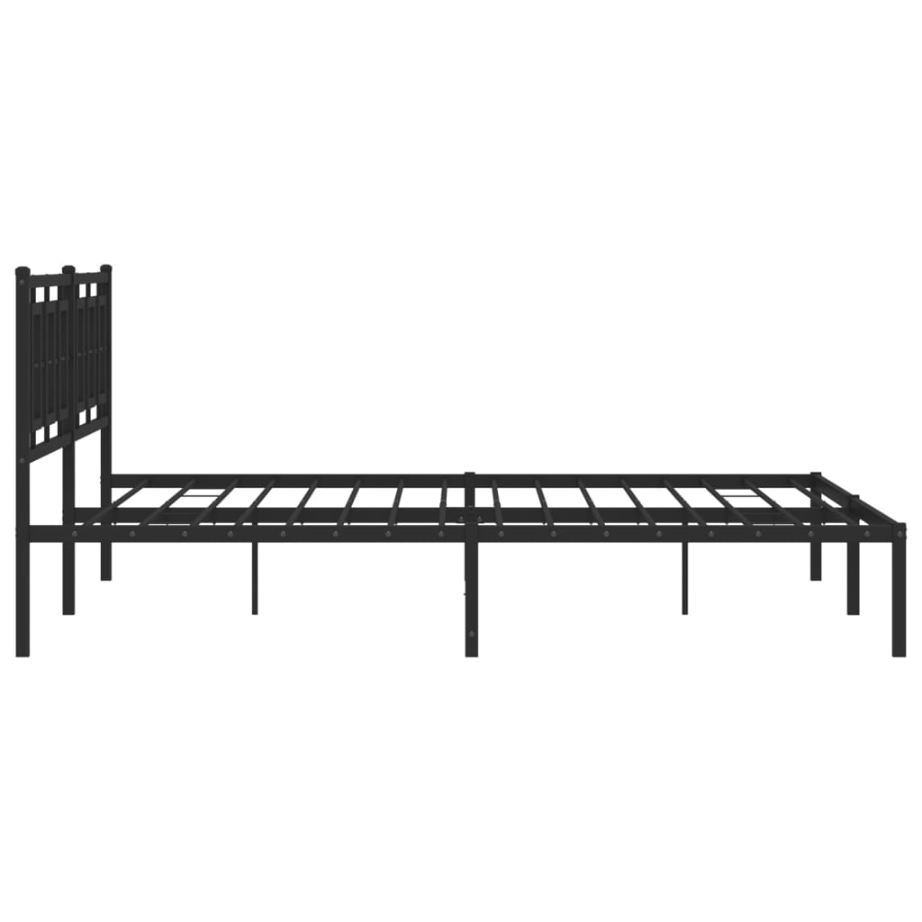 Metalni okvir za krevet s uzglavljem crni 193x203 cm