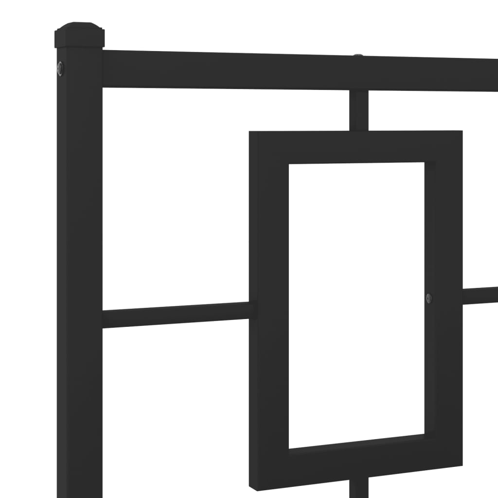 Metalni okvir za krevet s uzglavljem crni 193x203 cm
