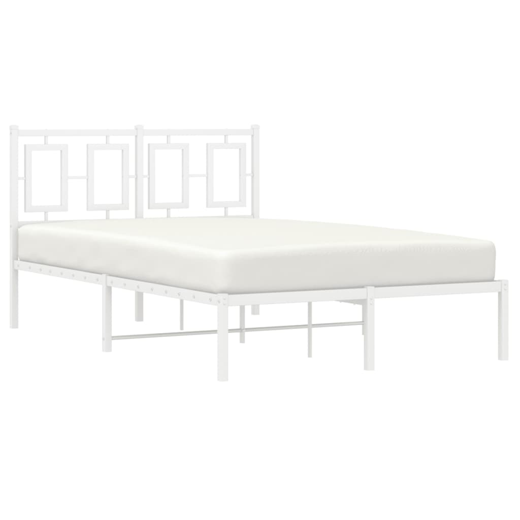 Metalni okvir za krevet s uzglavljem bijeli 120x200 cm