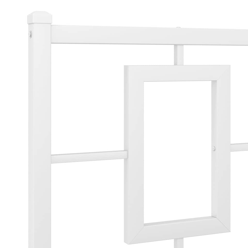 Metalni okvir za krevet s uzglavljem bijeli 150x200 cm