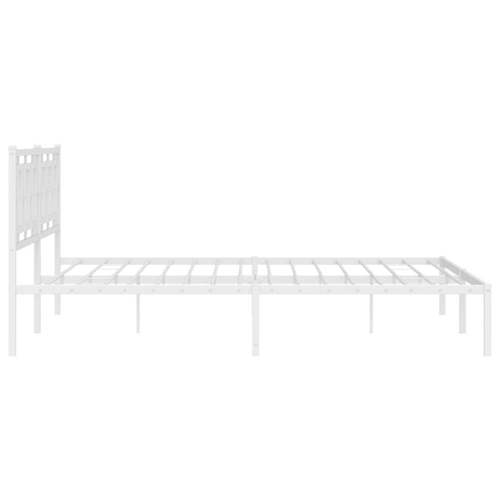 Metalni okvir za krevet s uzglavljem bijeli 200x200 cm
