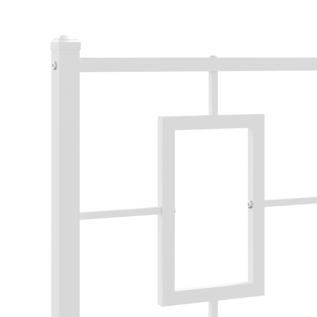 Metalni okvir kreveta uzglavlje i podnožje bijeli 90 x 200 cm