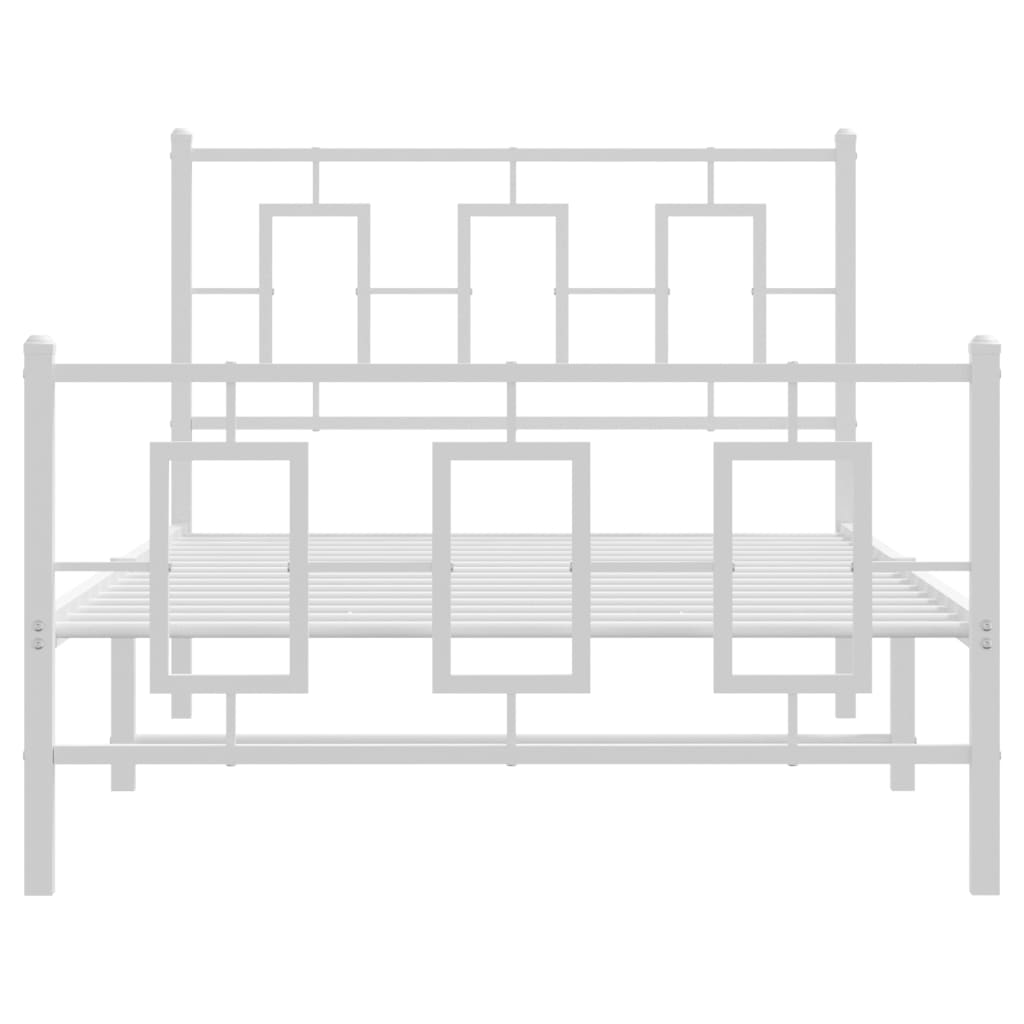 Metalni okvir kreveta uzglavlje i podnožje bijeli 100x200 cm