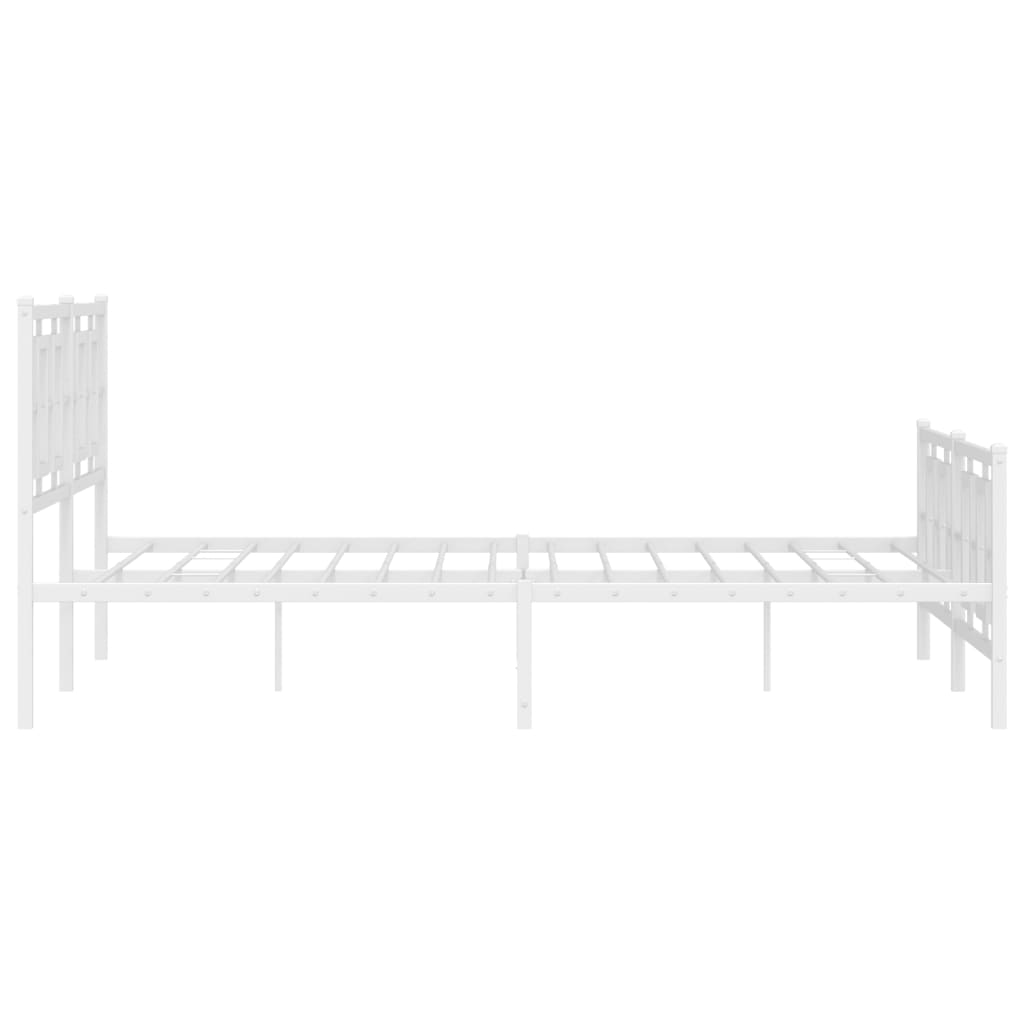 Metalni okvir kreveta uzglavlje i podnožje bijeli 150 x 200 cm