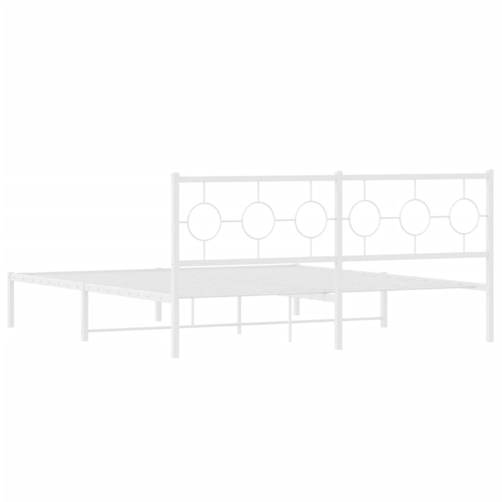 Metalni okvir za krevet s uzglavljem bijeli 183x213 cm