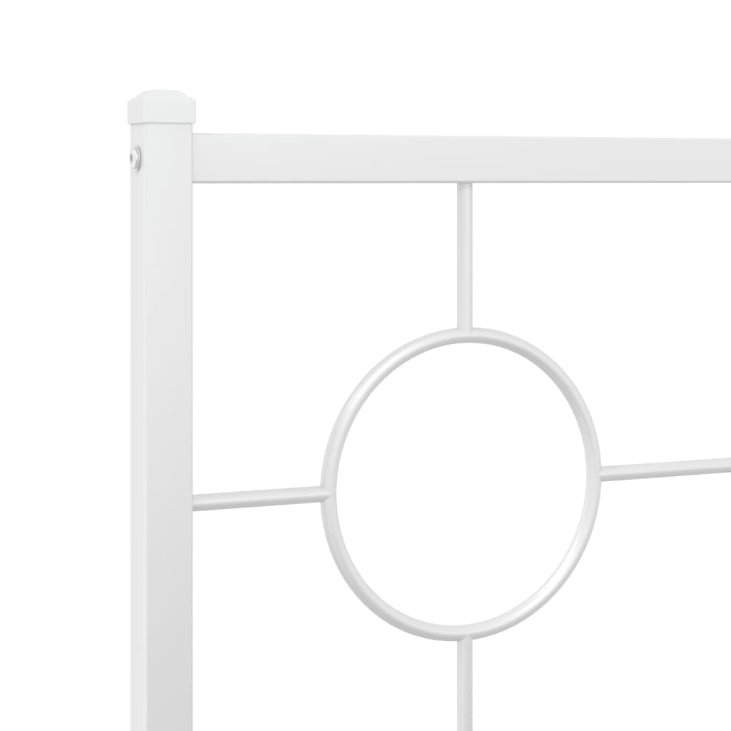 Metalni okvir za krevet s uzglavljem bijeli 183x213 cm