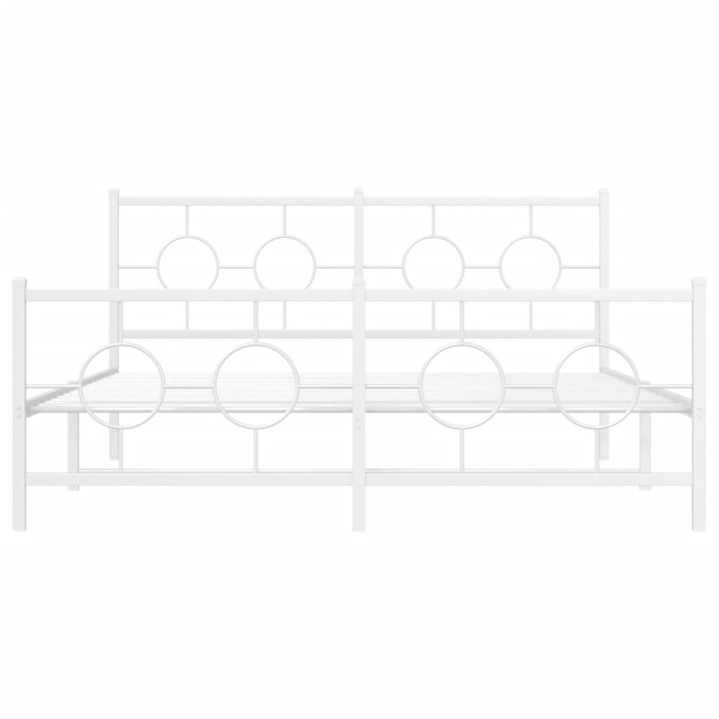 Metalni okvir kreveta uzglavlje i podnožje bijeli 150 x 200 cm