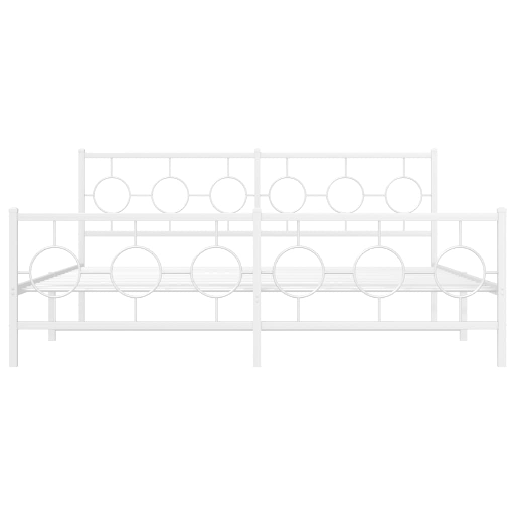 Metalni okvir kreveta uzglavlje i podnožje bijeli 183x213 cm