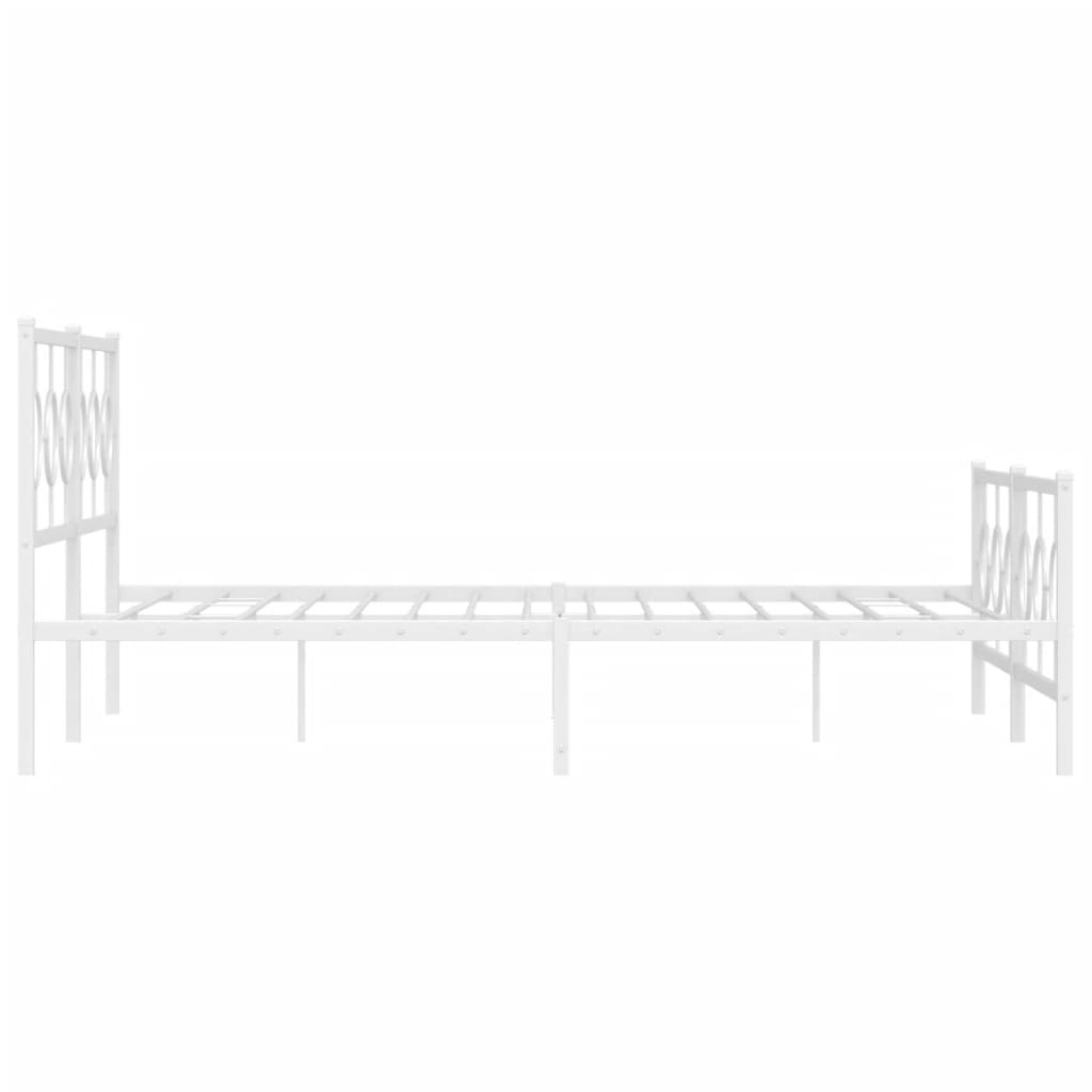 Metalni okvir kreveta uzglavlje i podnožje bijeli 183x213 cm