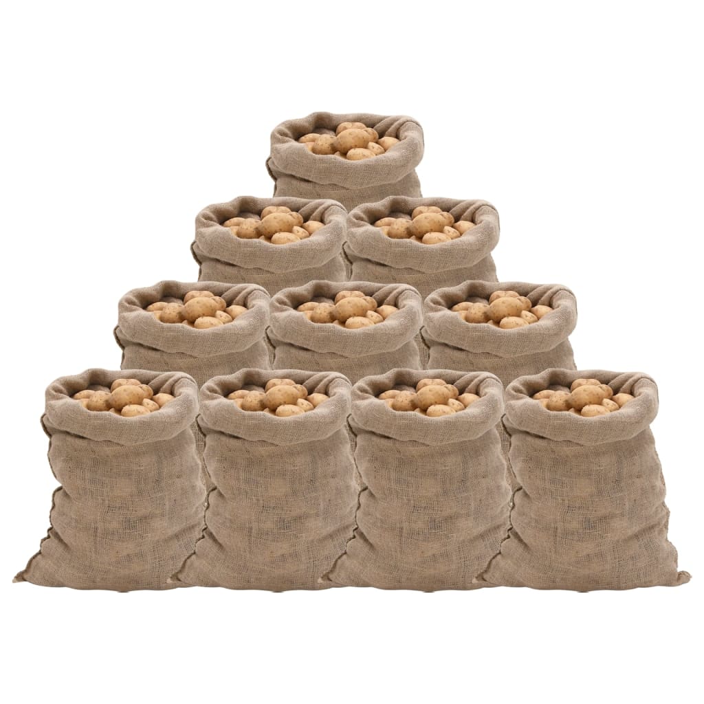 Jutene vreće 10 kom 60x105 cm 100 % juta 220 g/m²