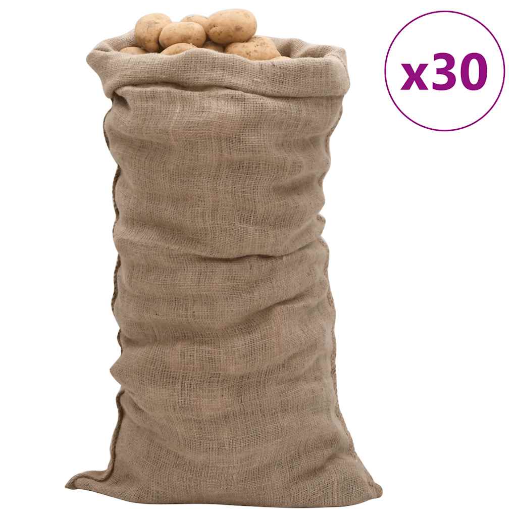 Jutene vreće 30 kom 65 x 135 cm 100 % juta 220 g/m²