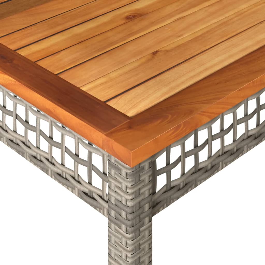 Vrtni stol sivi 80 x 80 x 75 cm od poliratana i bagremovog drva