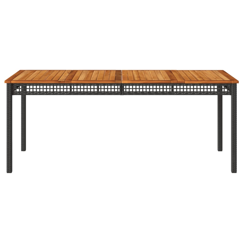 Vrtni stol crni 180 x 90 x 75 cm od poliratana i drva bagrema