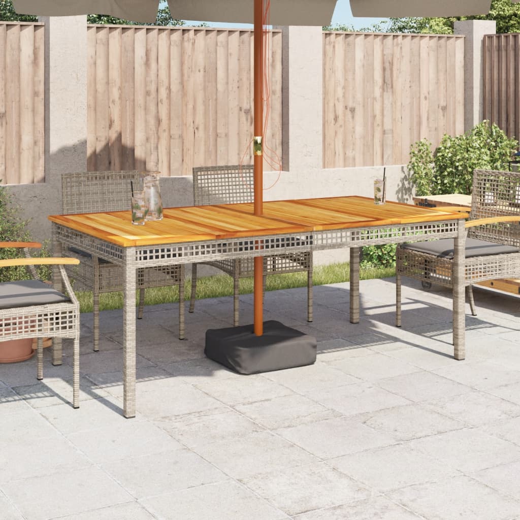 Vrtni stol sivi 180 x 90 x 75 cm od poliratana i drva bagrema
