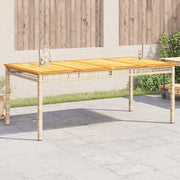 Vrtni stol bež 180 x 90 x 75 cm od poliratana i drva bagrema