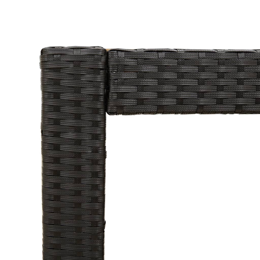 Vrtni bočni stolić s drvenom pločom crni 100x40x75 cm poliratan