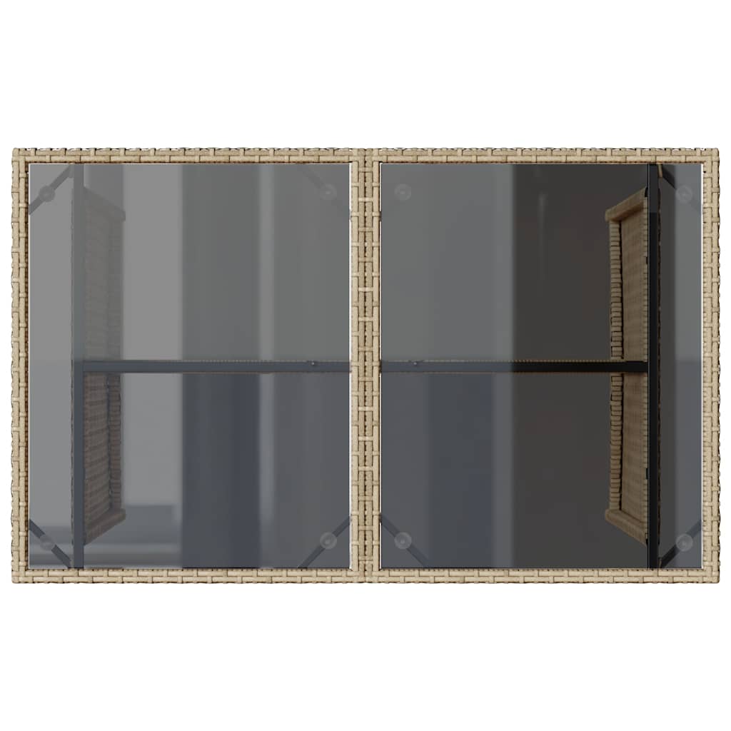 Vrtni stol sa staklenom pločom bež 110x68x70 cm poliratan