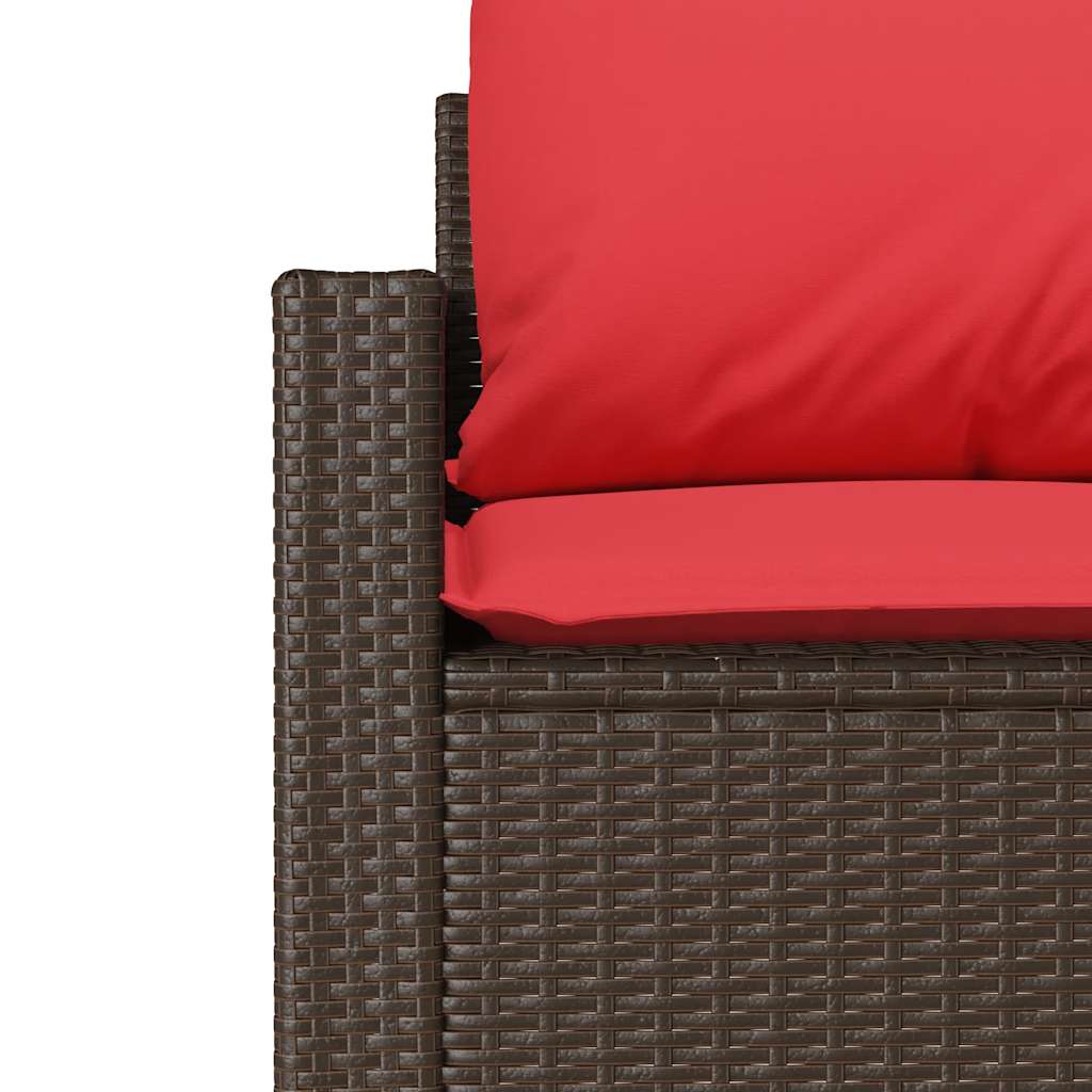 4-dijelni set vrtnih sofa od poliratana s jastucima smeđi