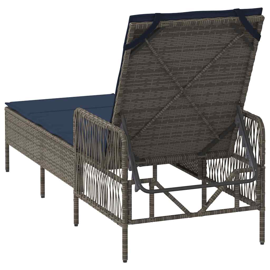 Ležaljka Siva i tamnoplava 200 x 55 x 92 cm poliratan
