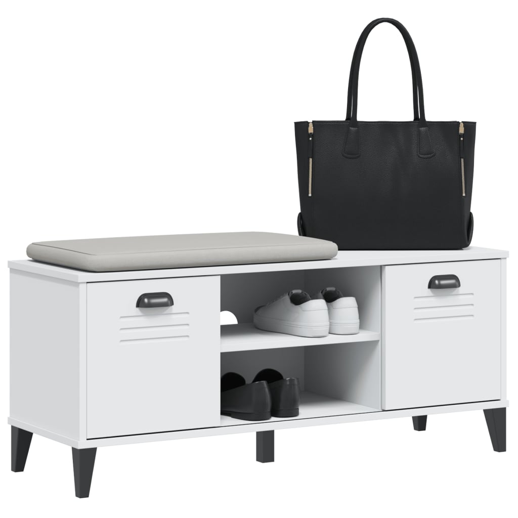Klupa za cipele VIKEN bijela 106 x 35 x 45 cm konstruirano drvo