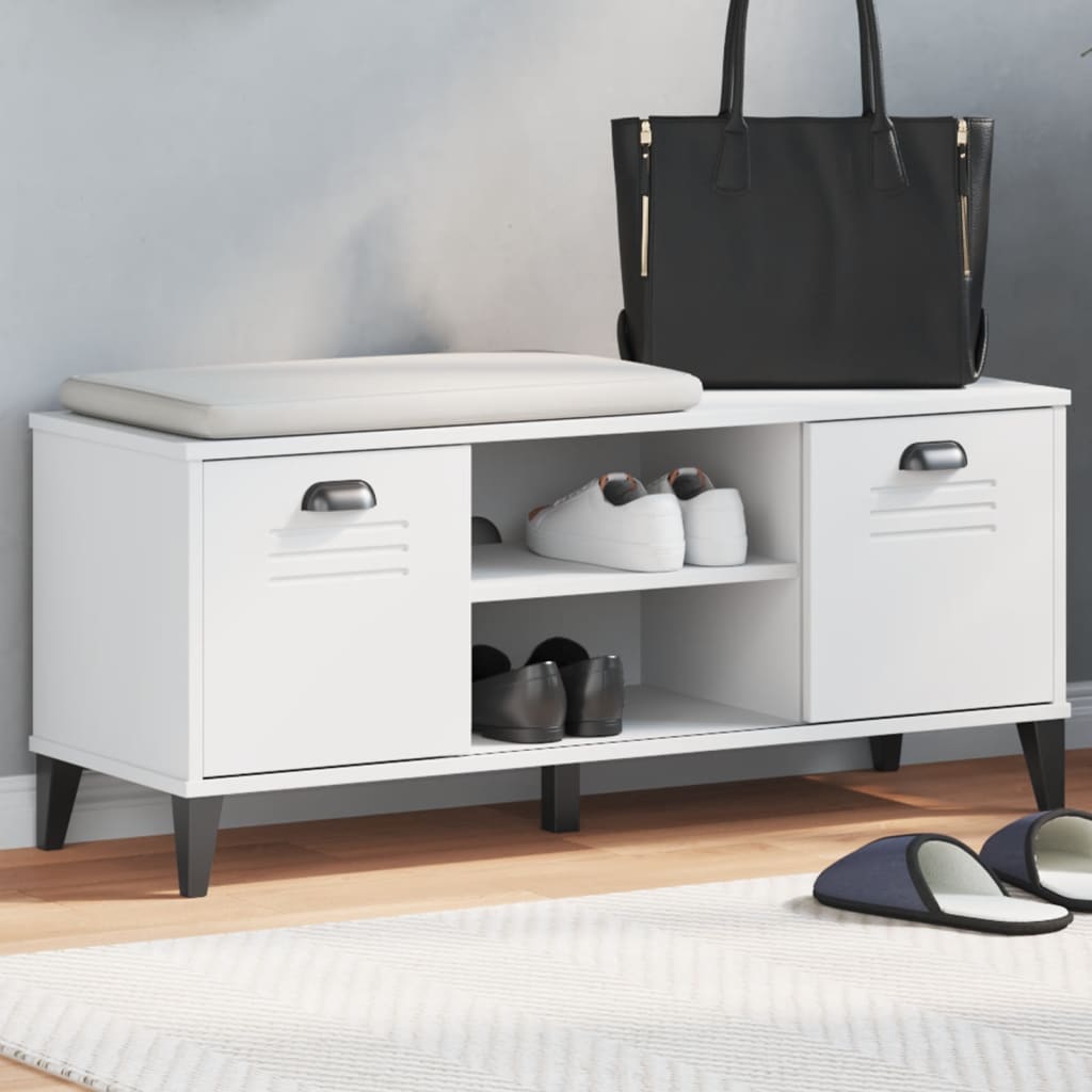 Klupa za cipele VIKEN bijela 106 x 35 x 45 cm konstruirano drvo