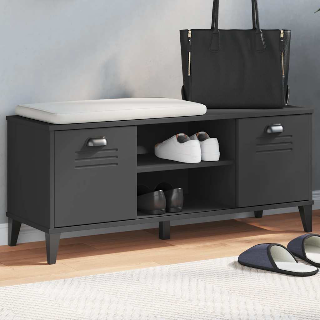 Klupa za cipele VIKEN crna 106 x 35 x 45 cm konstruirano drvo