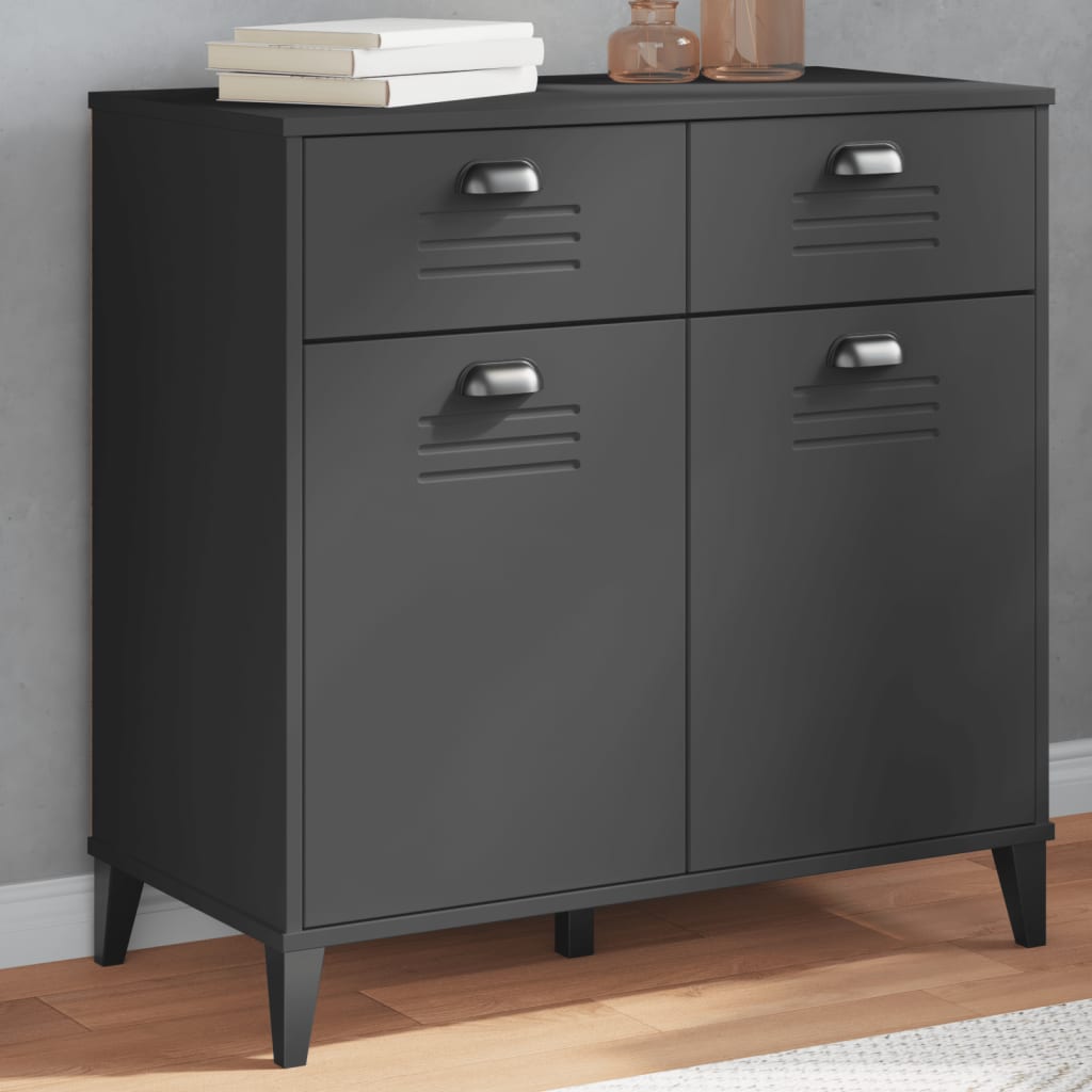 Komoda VIKEN antracit siva 80 x 40 x 80 cm konstruirano drvo