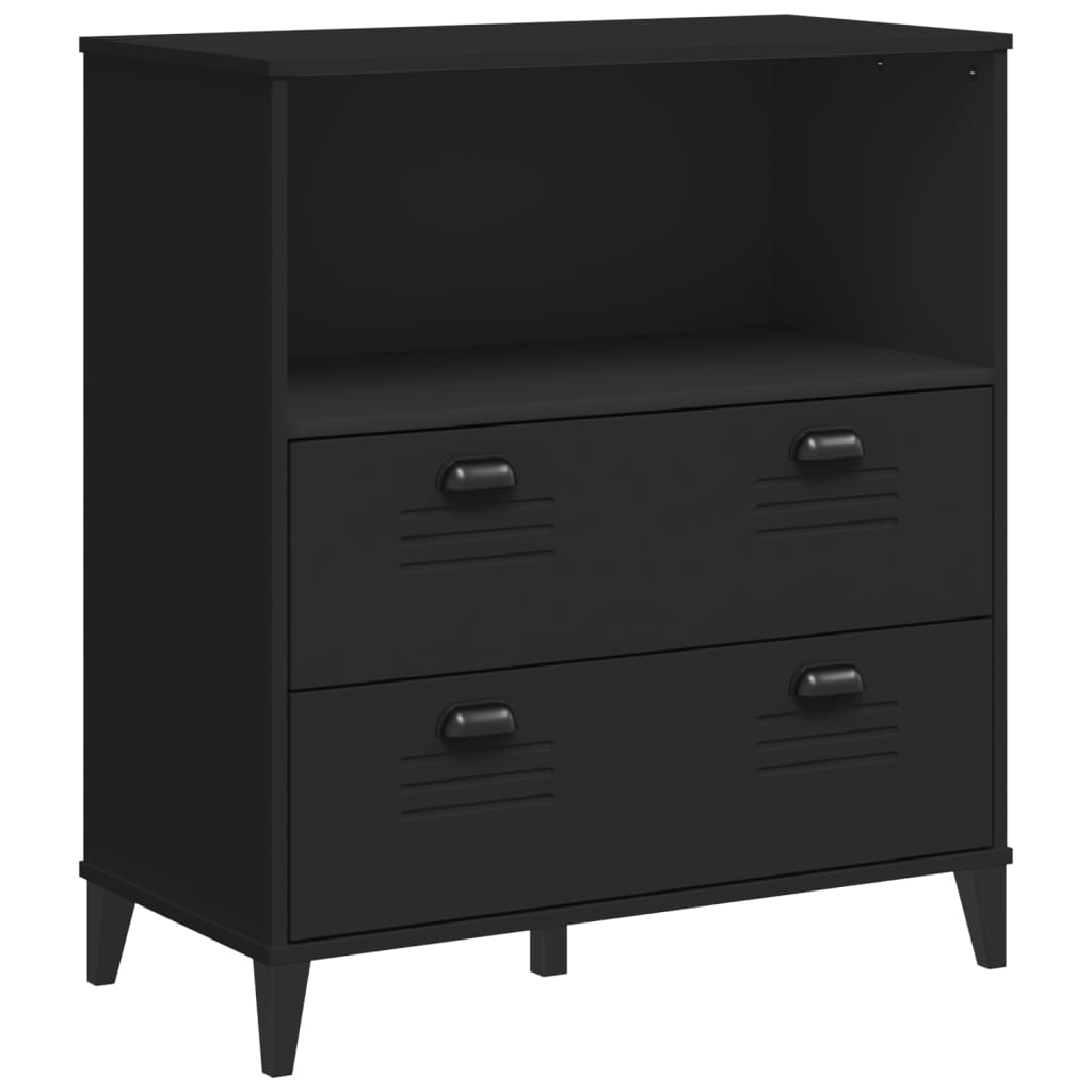 Regal za knjige VIKEN crni 80 x 40 x 90 cm konstruirano drvo