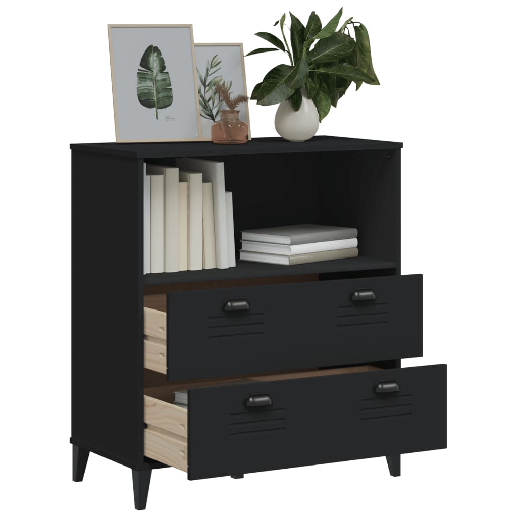 Regal za knjige VIKEN crni 80 x 40 x 90 cm konstruirano drvo
