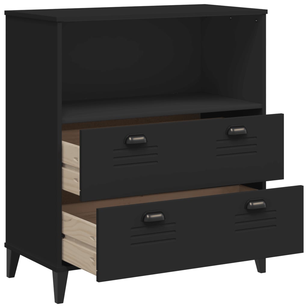 Regal za knjige VIKEN crni 80 x 40 x 90 cm konstruirano drvo